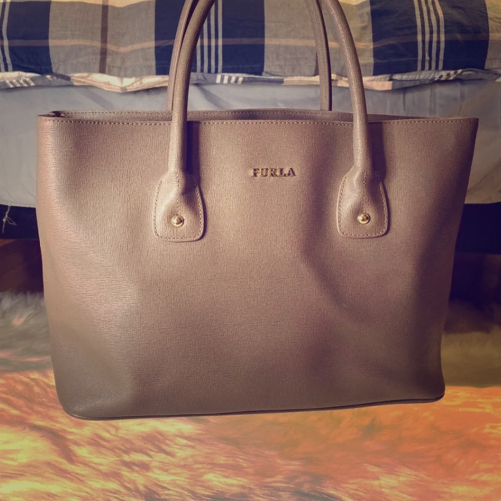 Stone colored Furla purse